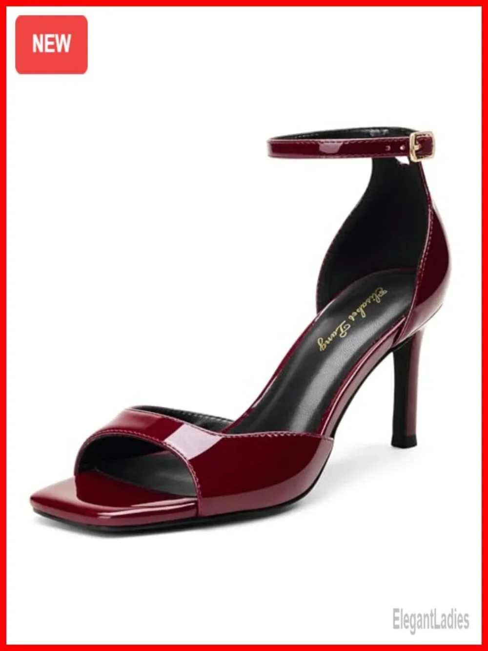 Women's 3 Inch Stiletto Heels Peep Toe Ankle Strap Sandals
